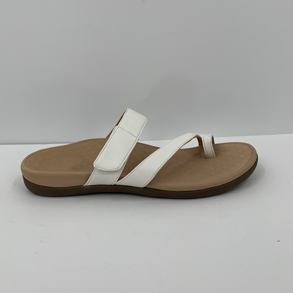 Vionic Morgan slide sandal shoe toe ring strap white cream comfort strappy 11 - Picture 4 of 7